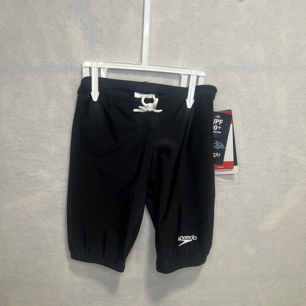 Speedo Boys Youth Learn To Swim Jammer Black Drawstring Size 6 NWT